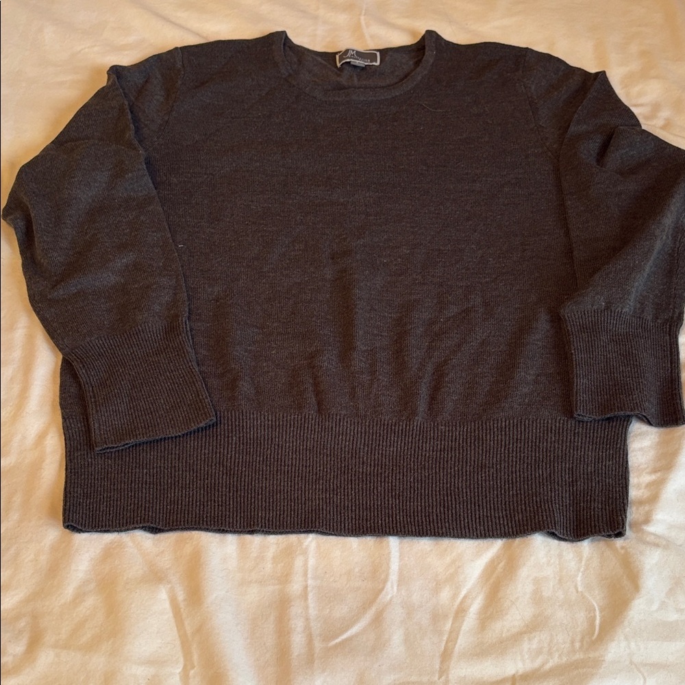 JM Collection Women’s Petite Large Charcoal Crewneck Sweater